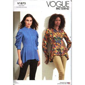 Vogue V1875 Misses 18 to 26 Peplum Top Uncut Sewing Pattern